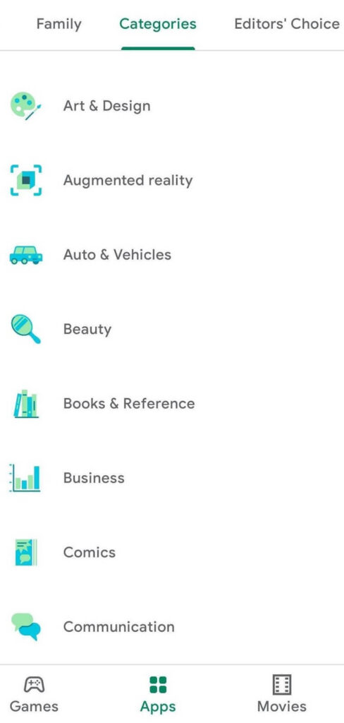 App categories in Google Play Store 488x1024 1