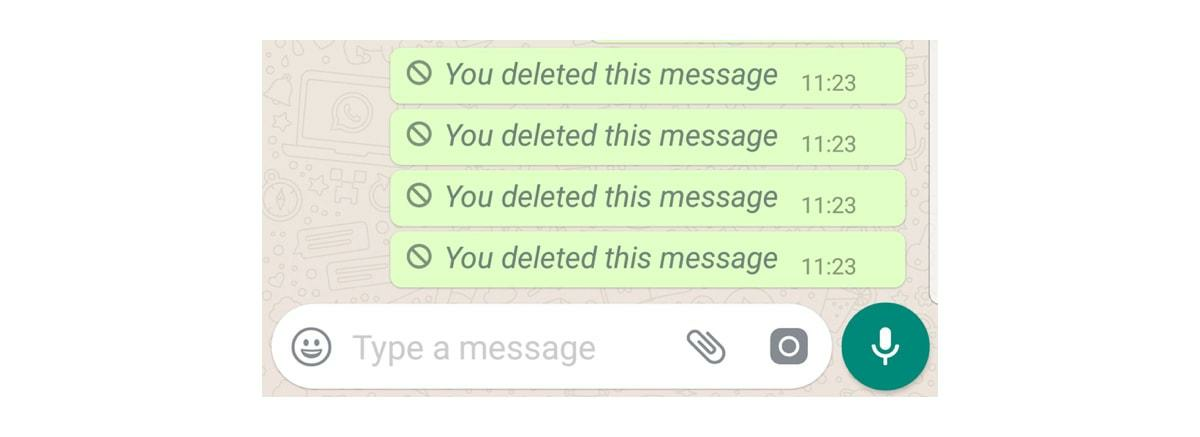 WhatsApp deleting messages screenshot 1