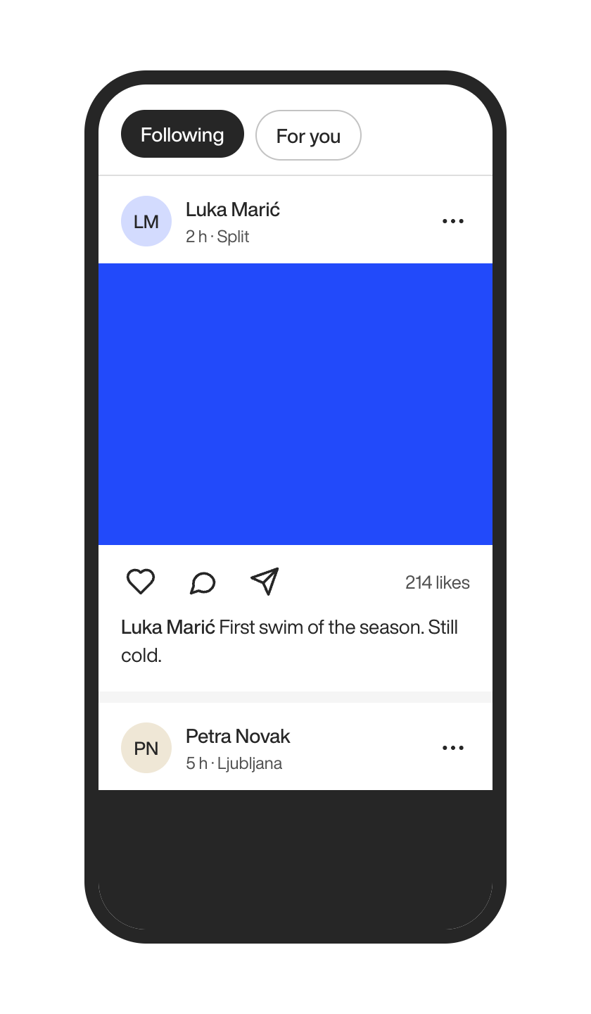 Feed screen