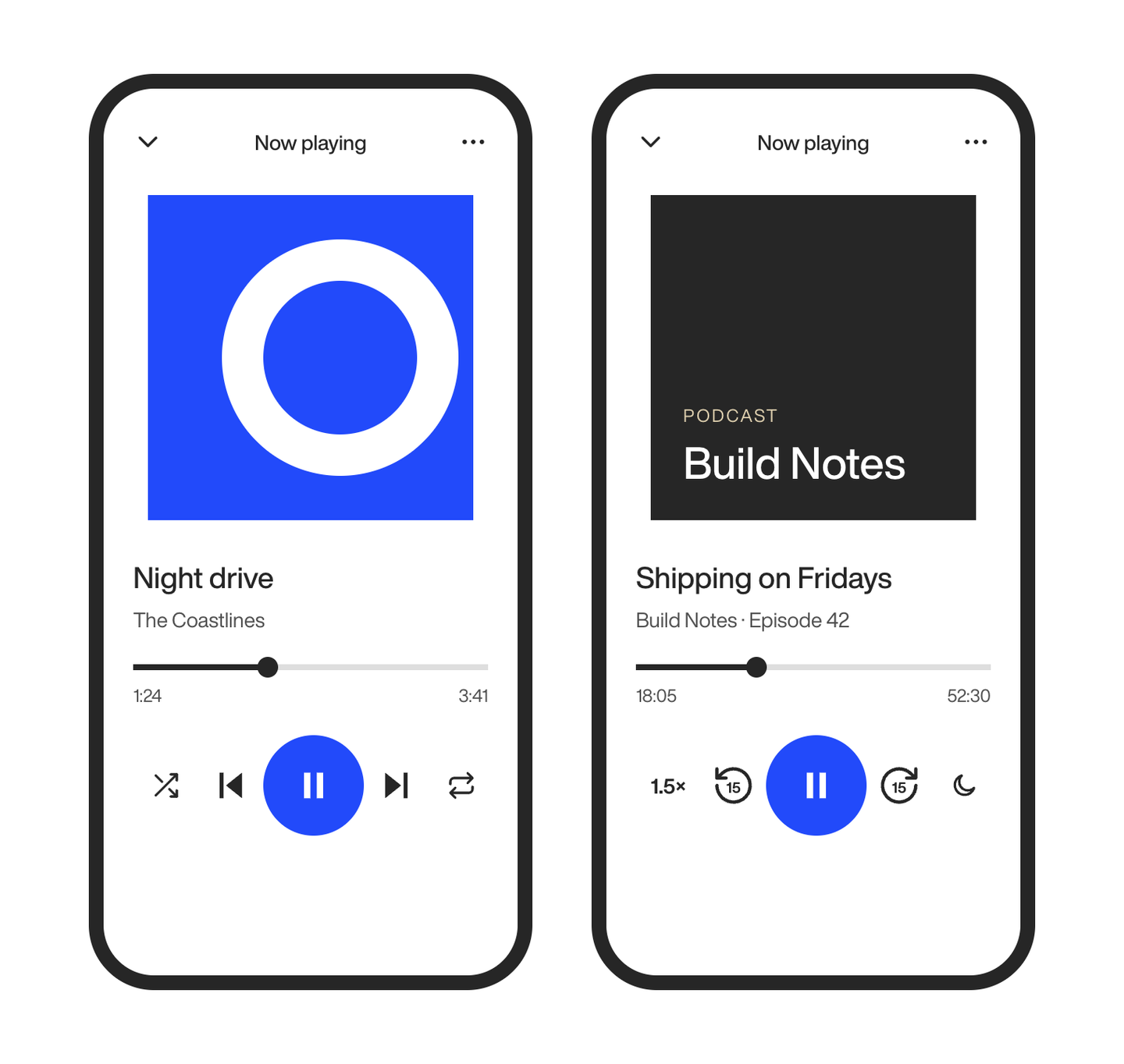 App audio player screen
