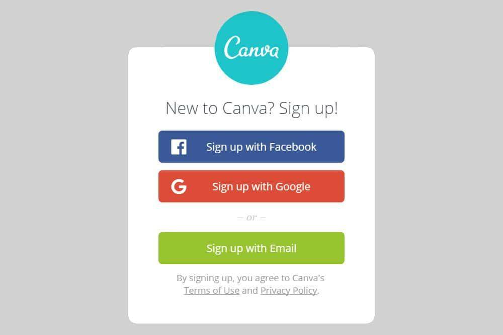 Canva login with facebook