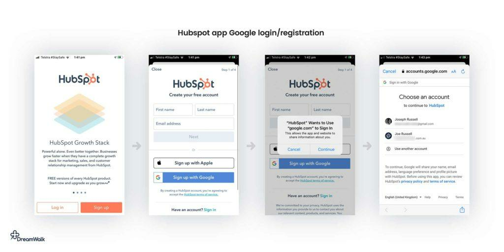 hubspot app google login
