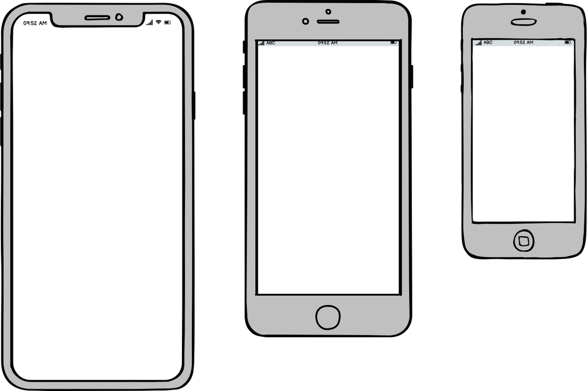 Frames for mobile iOS devices in Balsamiq