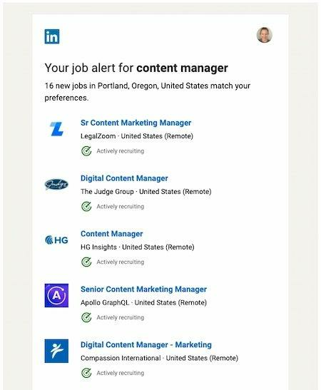 Email personalization example LinkedIn