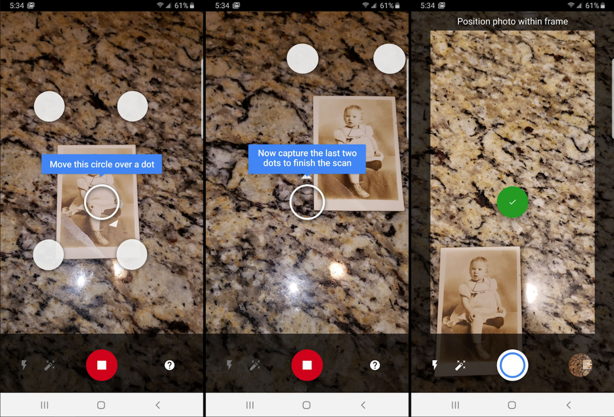 Photo scan within Google Photos app onboarding
