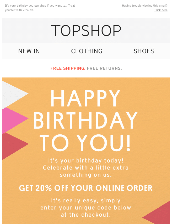 fun design birthday email