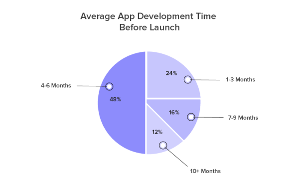 Average app development Time before launch 1