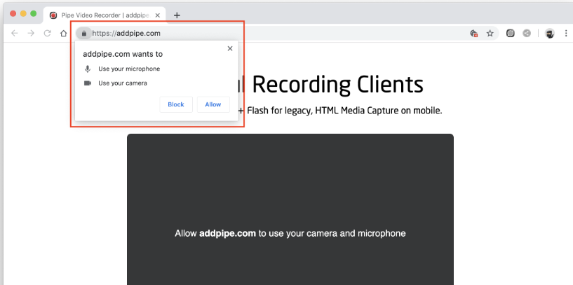 Recording clients screenshot
