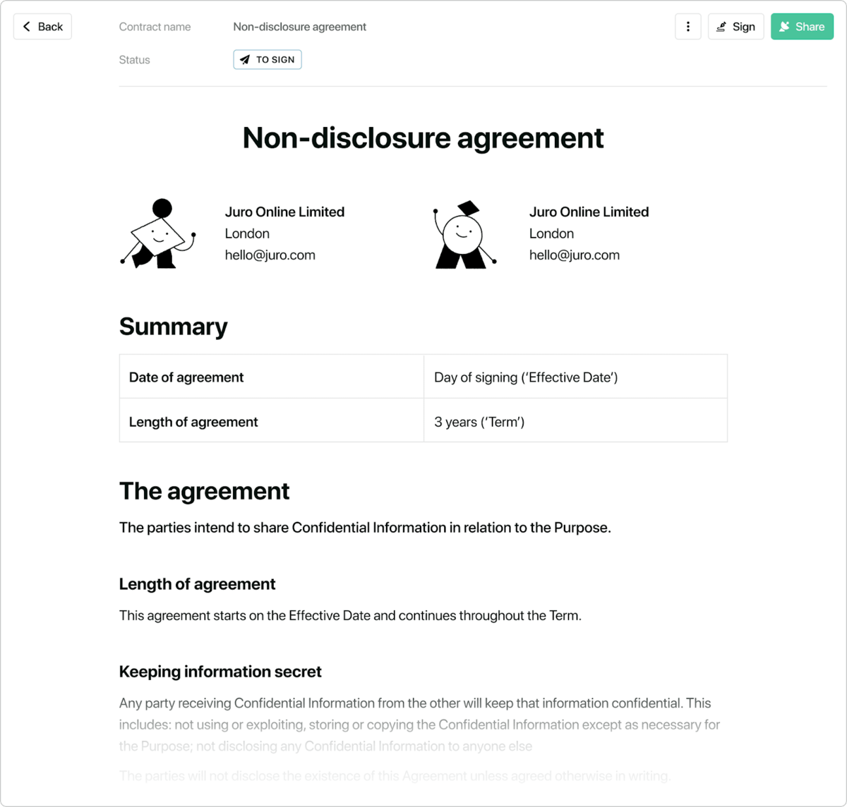 non-disclosure agreement example