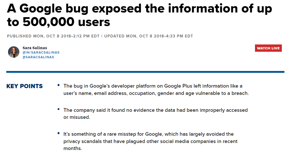 Google bug