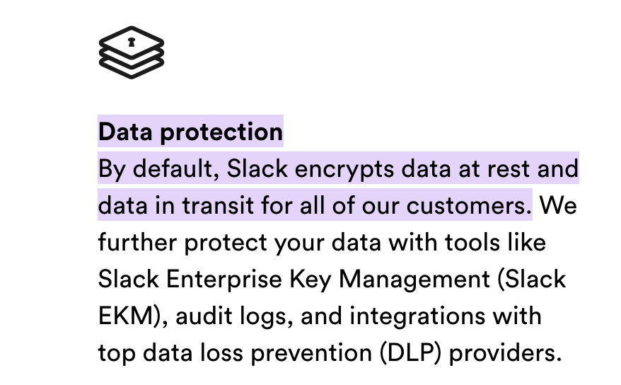 Data protection Slack