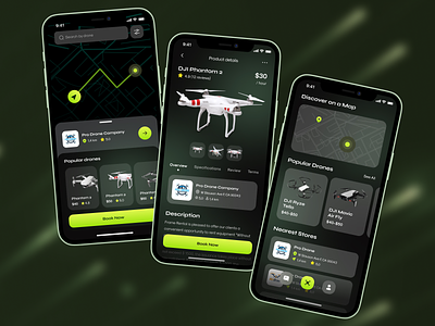 Mobile marketplace for drone renting