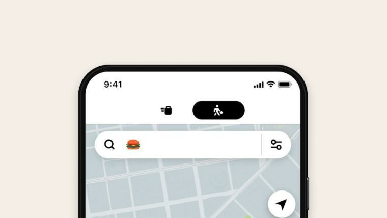 The new Uber Eats pick up search bar