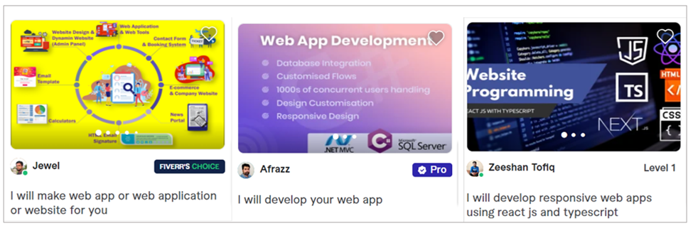 Web app development freelancers