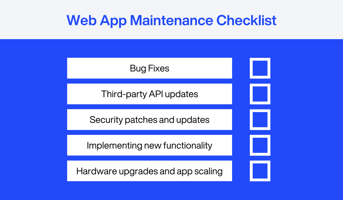 Web app maintenance checklist