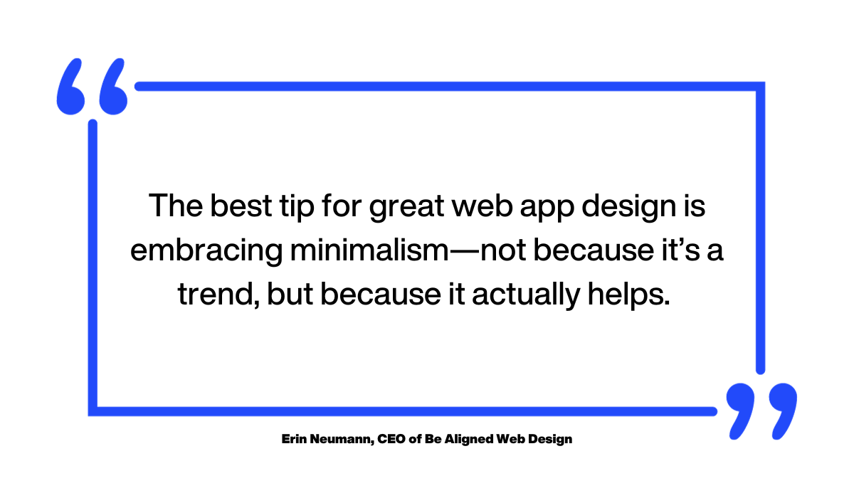 Erin Neumann web app design quote