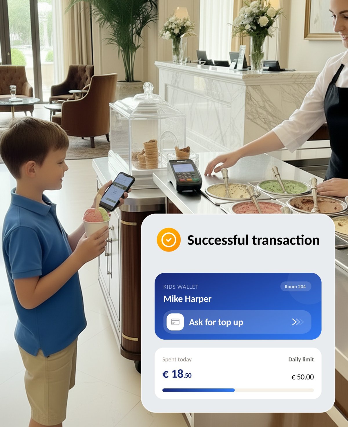 Payment for hospitality