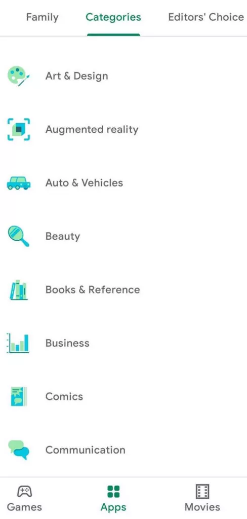 App categories in Google Play Store 488x1024 1