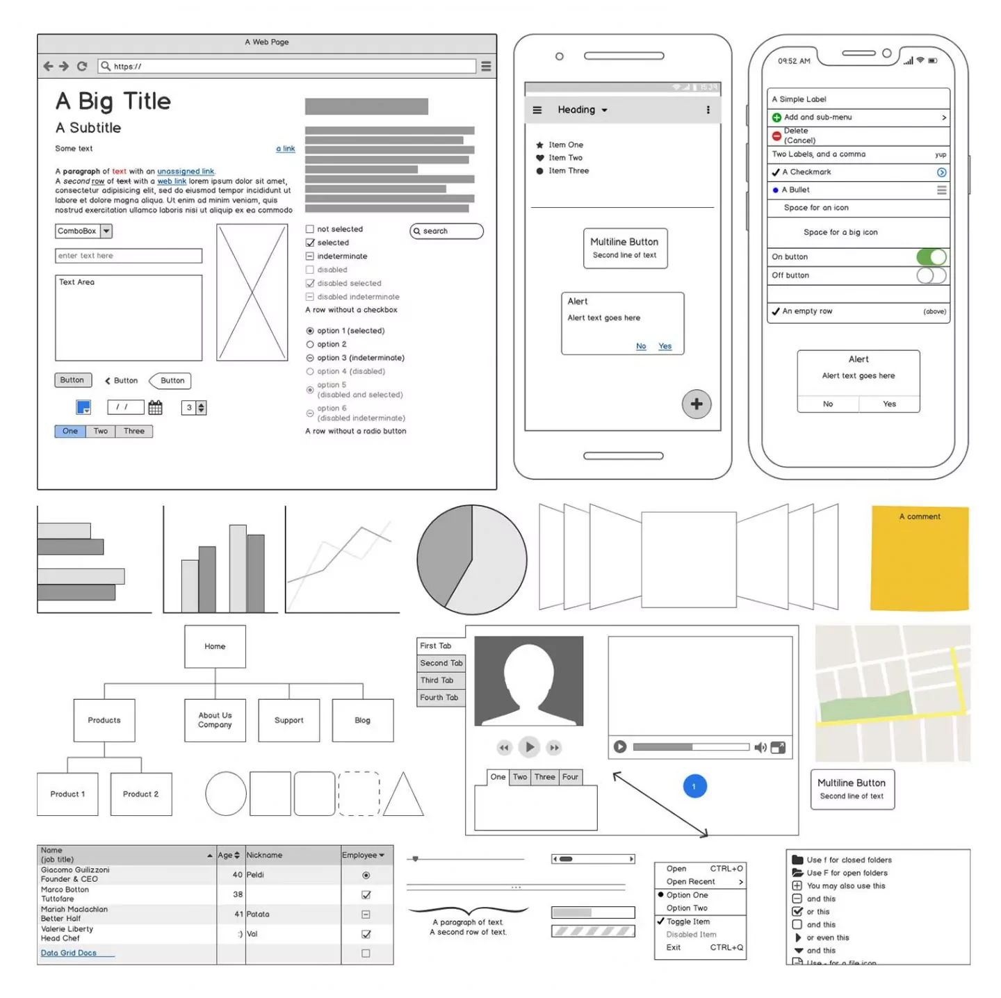 Balsamiq controls wireframe large