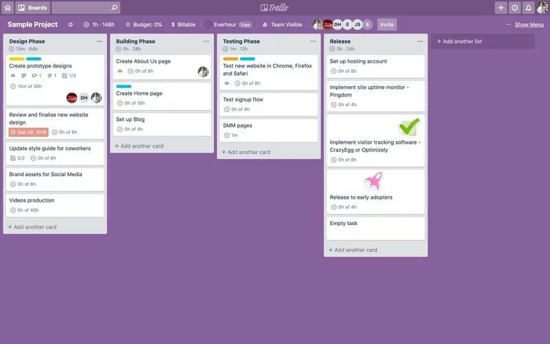 trello screenshot