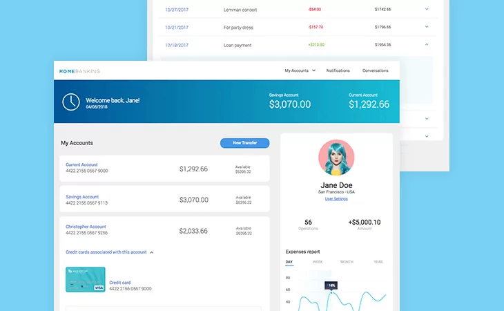 Home banking website prototype