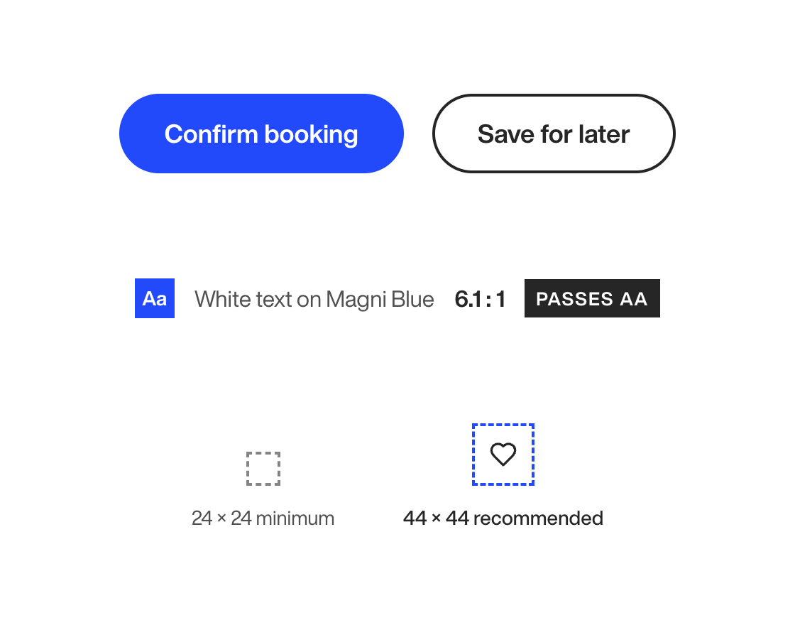 Mobile app buttons