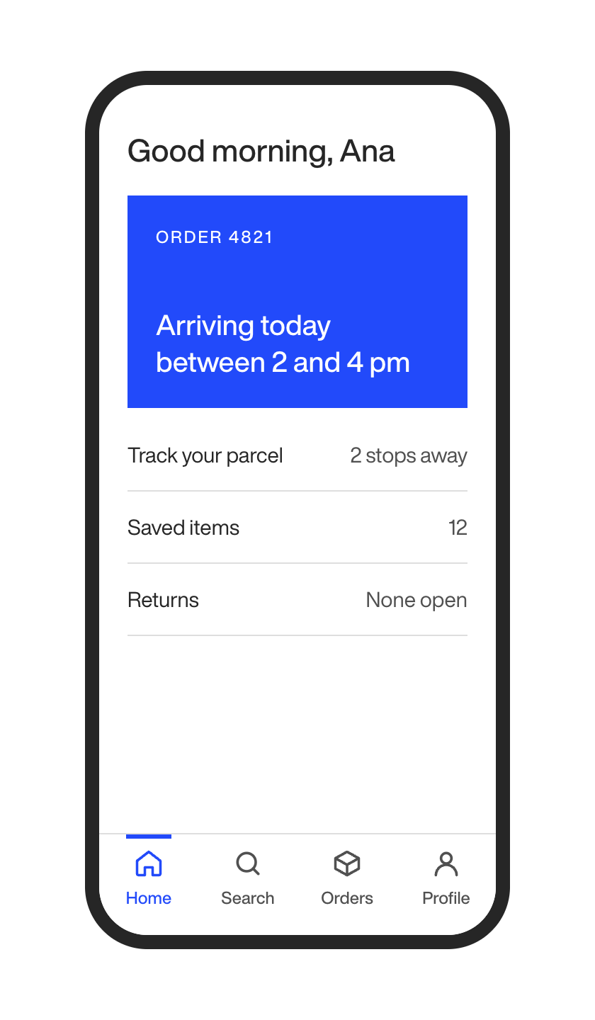 Mobile app tab bar