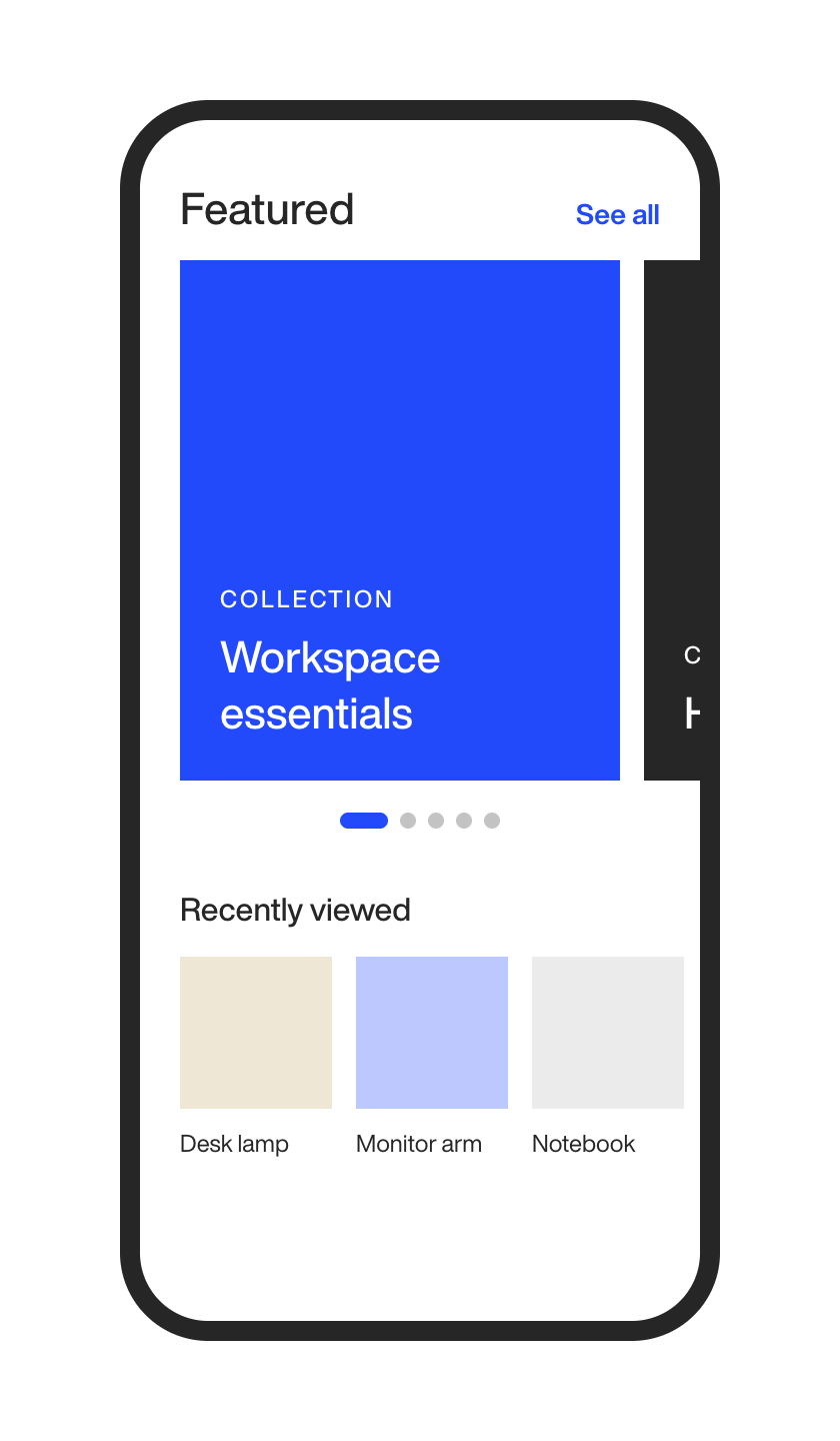 Mobile app carousel