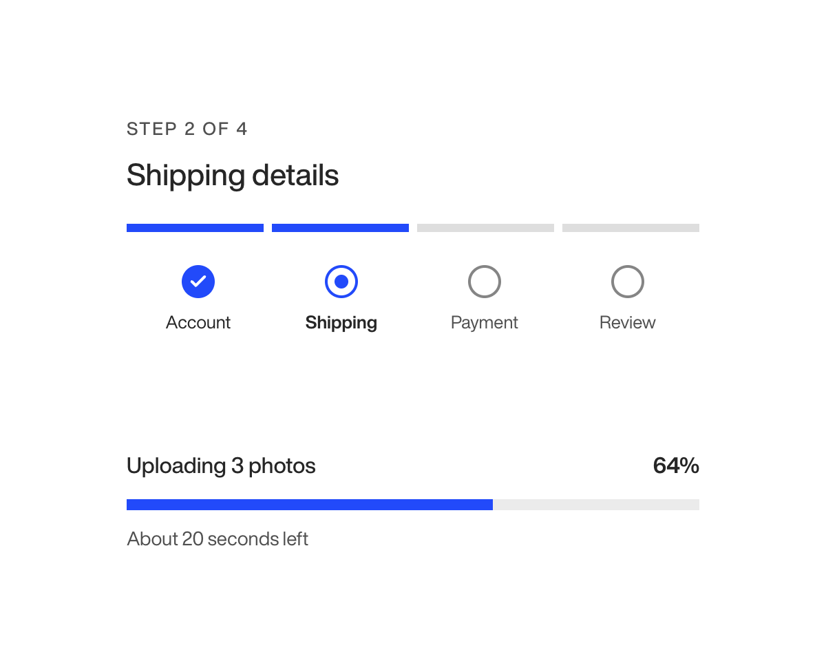 Mobile app progress bars