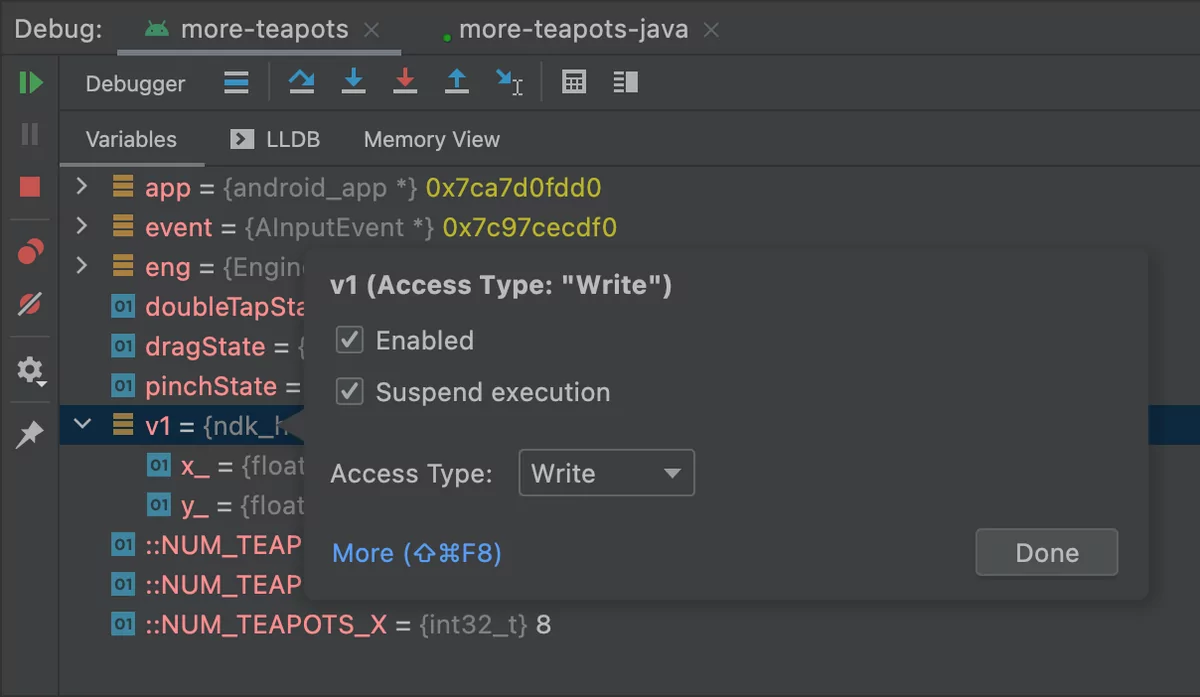 Android Studio debugger