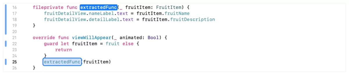 Xcode extract to method