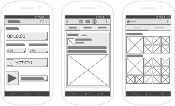 android wireframes samples