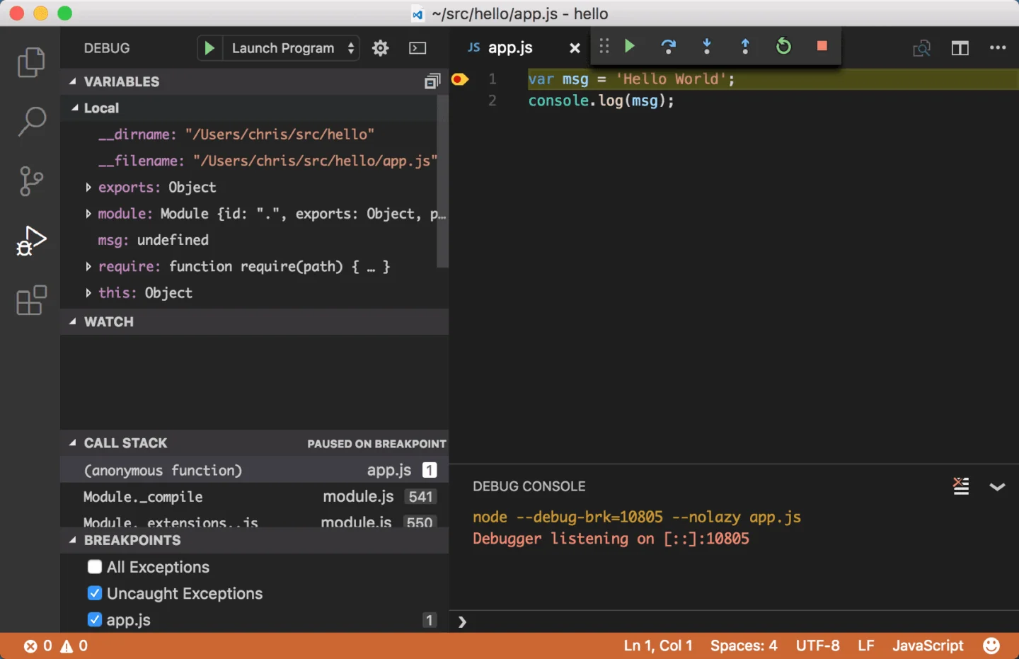 Node.js code