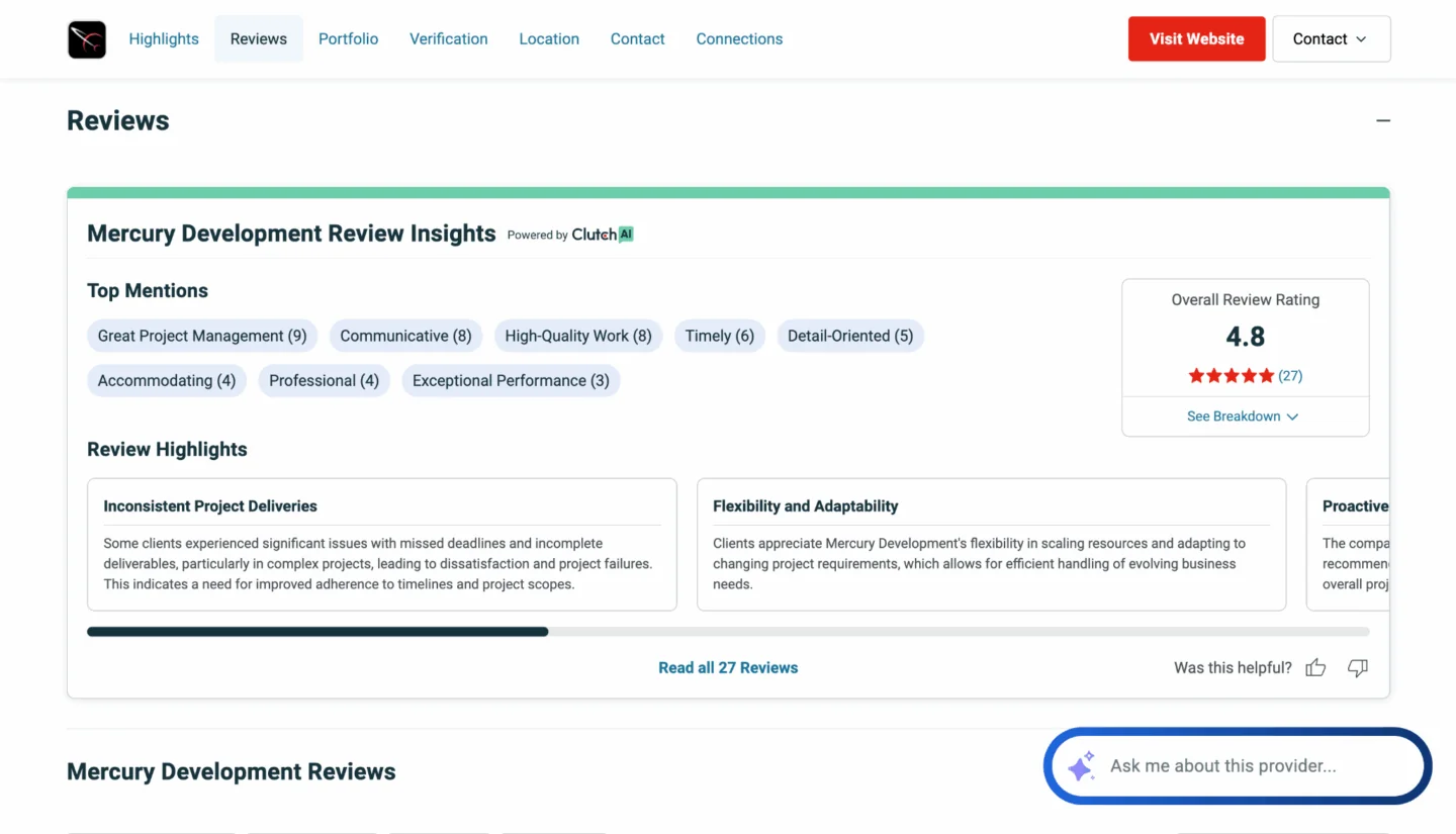 Mercury Development reviews