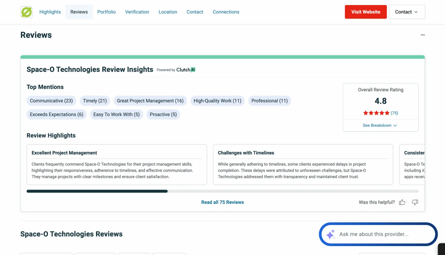 Space-O Technologies reviews